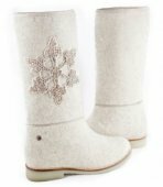 Валенки белые с узором «Снежинка» - купить в интернет-магазине теплой обуви Uggi-valenki.ru